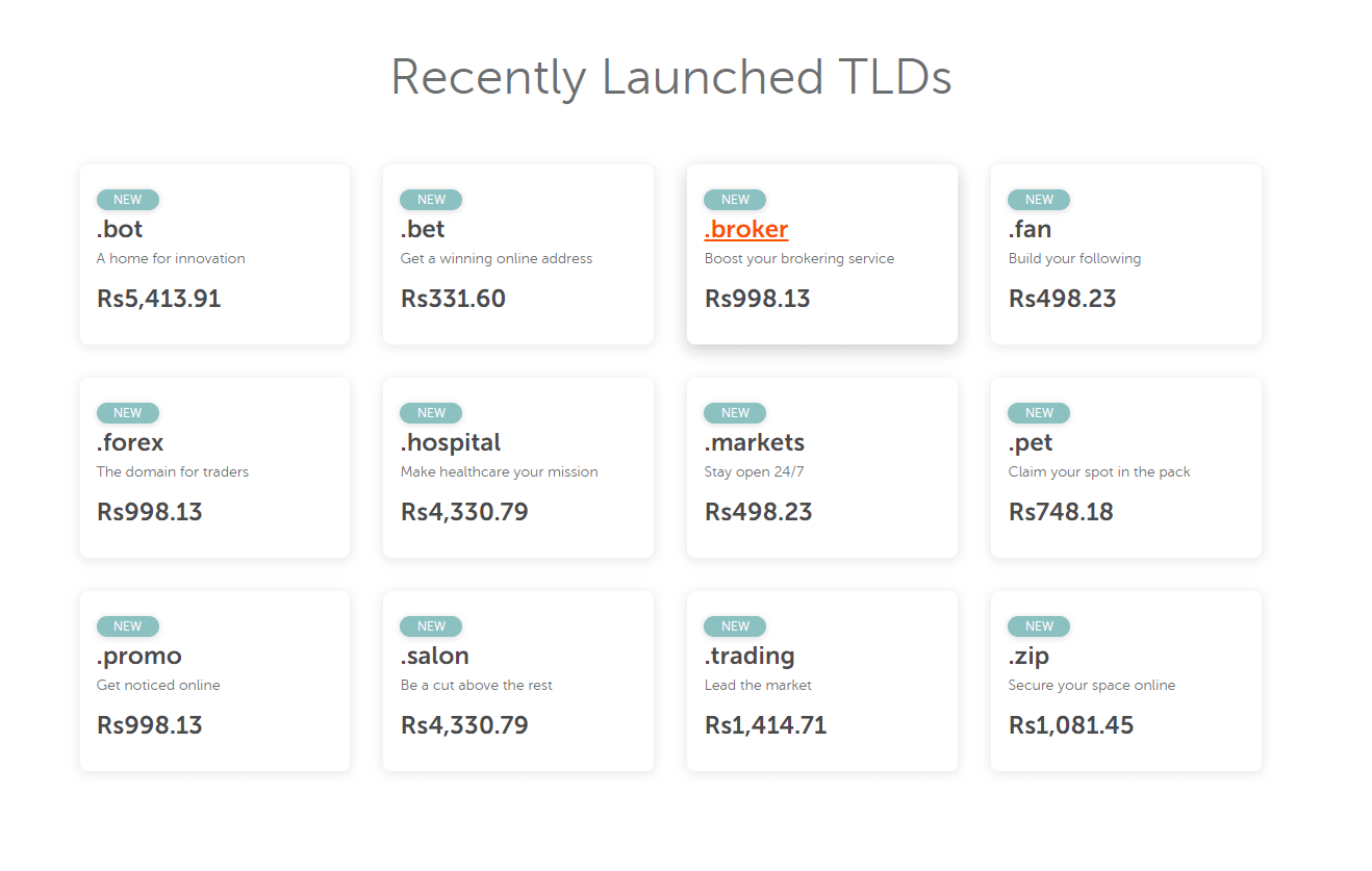 NamCheap - Recently Launched TLDs