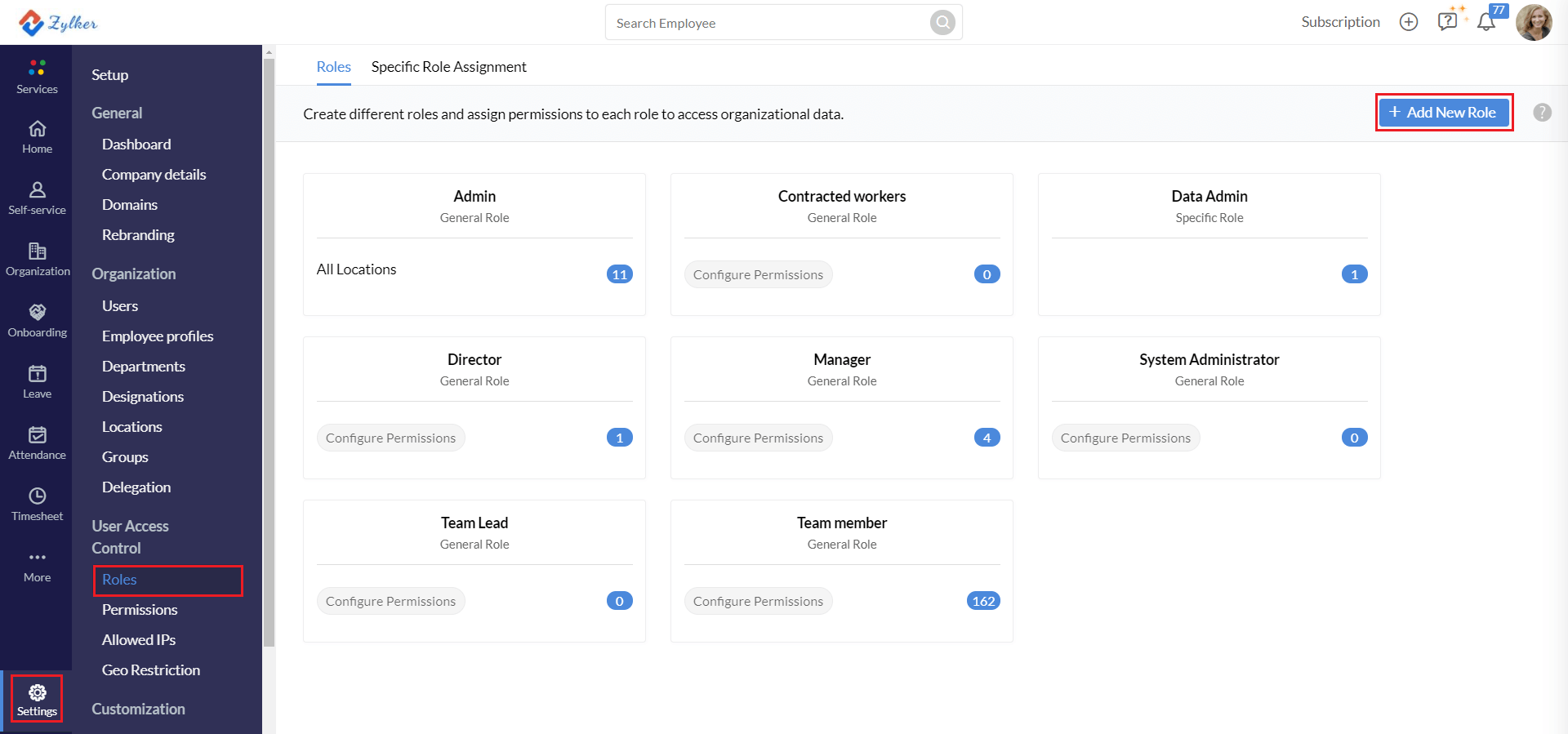 Zoho CRM Plus - Add New Role