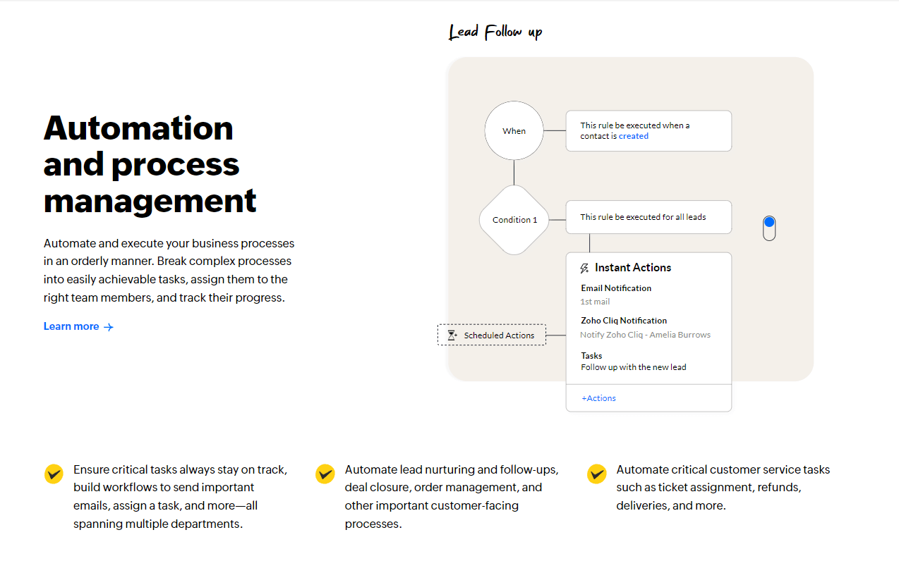 Zoho CRM Plus - Automation