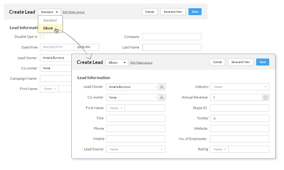 Zoho CRM Plus - Customize Layouts