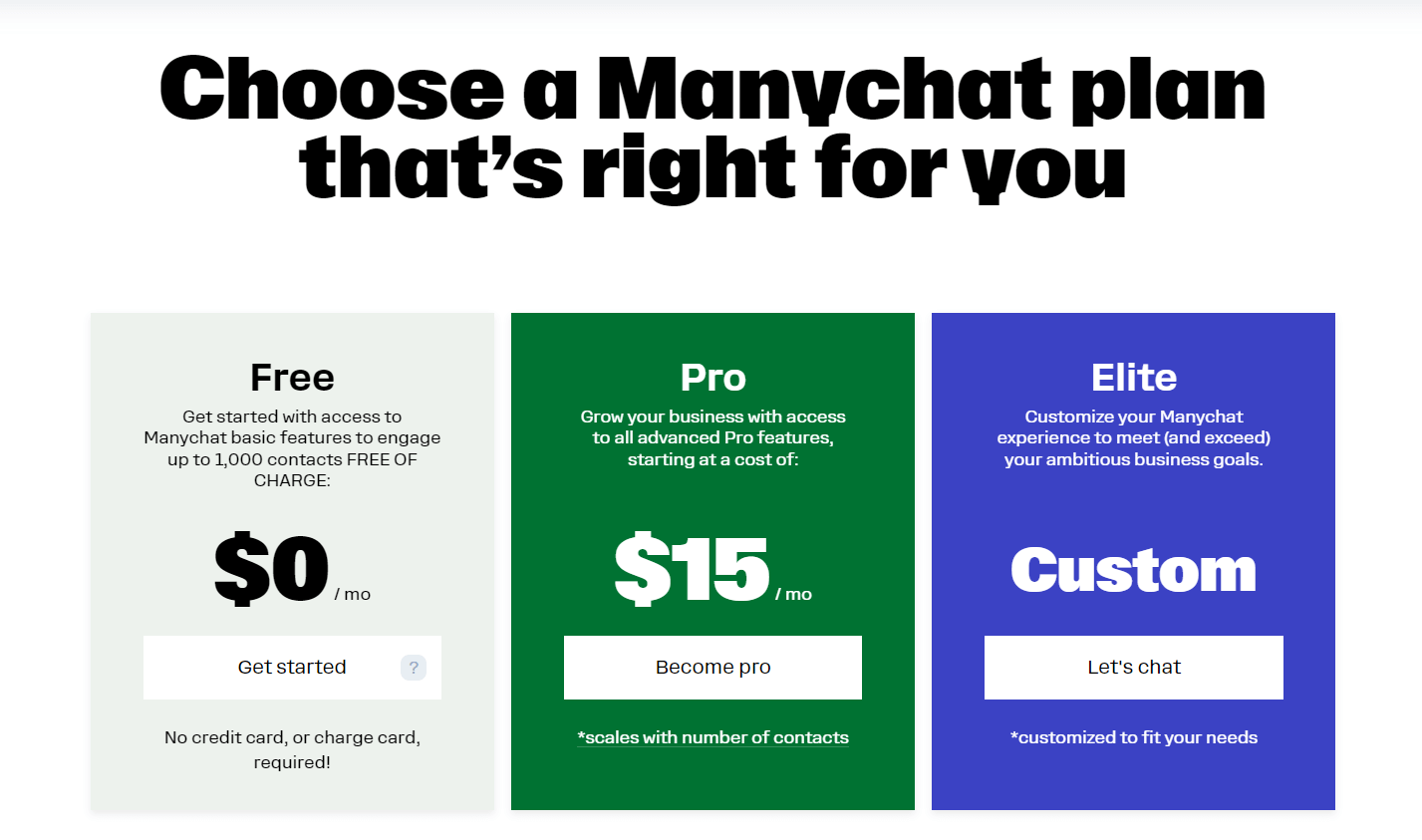 ManyChat Login - Pricing